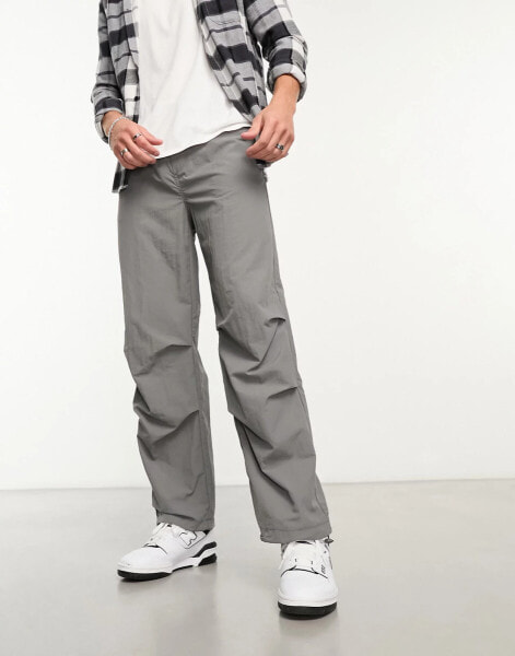 ONLY & SONS parachute technical pant in grey