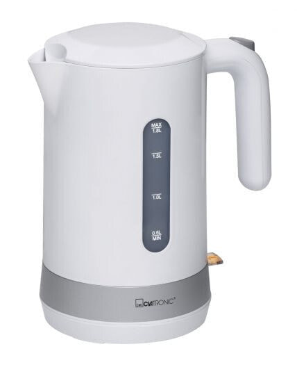 Электрический чайник Clatronic WK 3452 - 1,8 л - 2200 Вт - белый - индикатор уровня воды - защита от перегрева - беспроводной