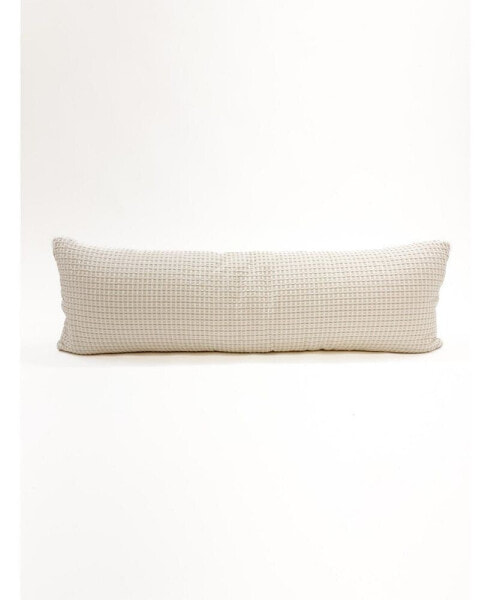 Подушка Anaya Home из хлопка с альтернативным наполнителем в стиле вафельного плетения, белый & бежевый