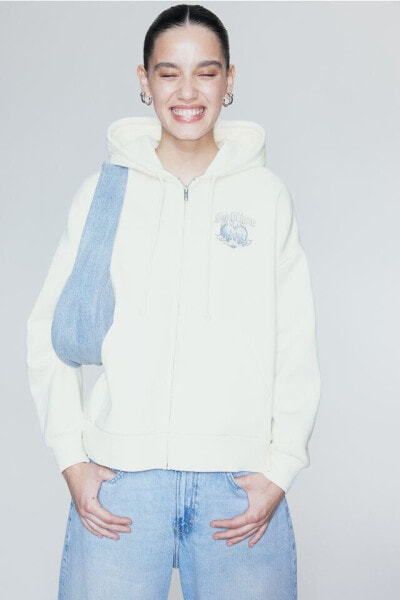 Oversized Hooded Jacket with Motif