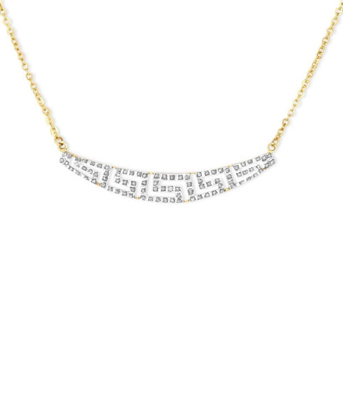 Macy's 14k Gold Necklace, Diamond Accent Tapered Greek Key Necklace