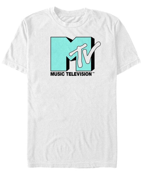 Men's Mint Blue Green Logo Short Sleeve T- shirt