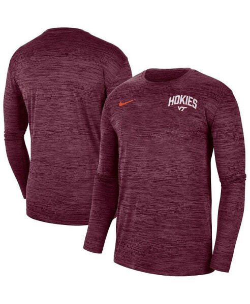 Men's Maroon Virginia Tech Hokies 2022 Sideline Game Day Velocity Performance Long Sleeve T-shirt