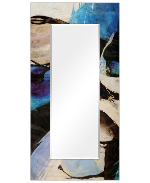 'Motivos' Rectangular On Free Floating Printed Tempered Art Glass Beveled Mirror, 72" x 36"