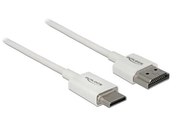 Delock 85144 - 2 m - HDMI Type A (Standard) - HDMI Type C (Mini) - 3840 x 2160 pixels - 3D - White