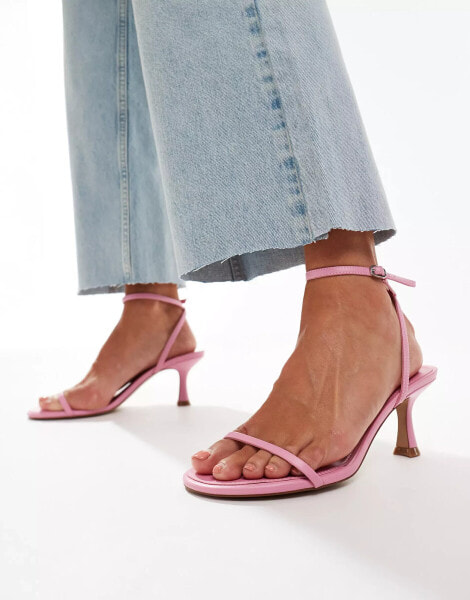 Mango mid heel sandals in pink