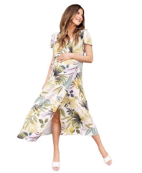 Maternity Angel Wrap Midi Dress