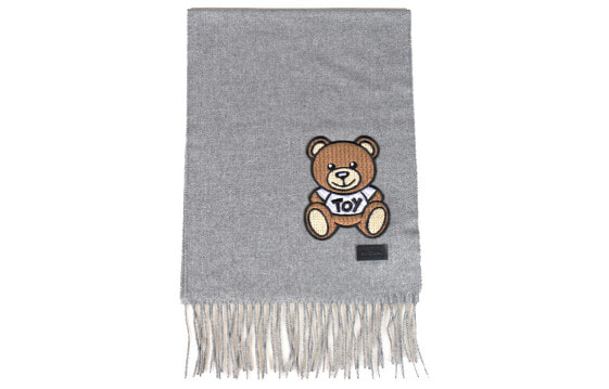 Шарф из флиса Moschino Teddy Bear серый 50150-M5437-014
