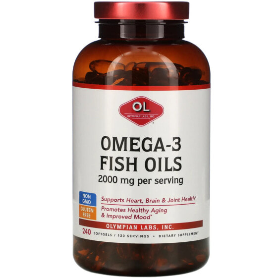 Рыбий жир и Омега 3, 6, 9 БАД Olympian Labs Omega-3, 2,000 мг, 240 капсул (1,000 мг в одной капсуле)
