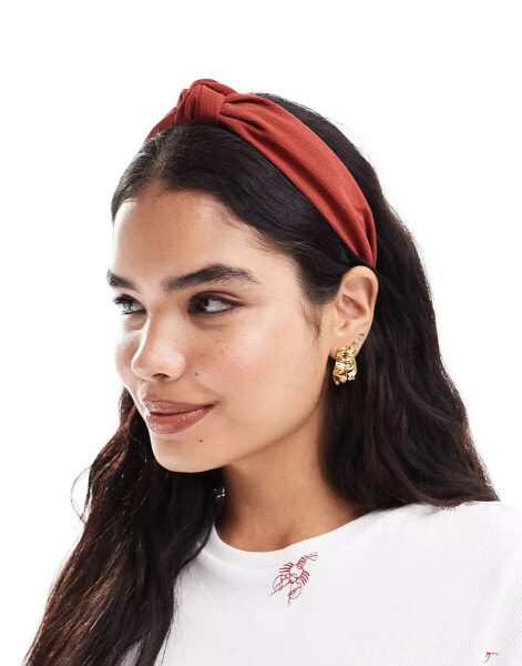 Accessorize knot headband in rust