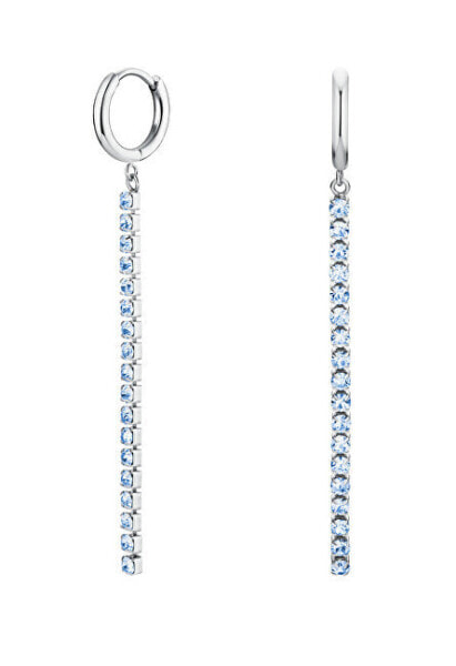 Charming steel earrings with blue crystals Tennis JETBS-J924