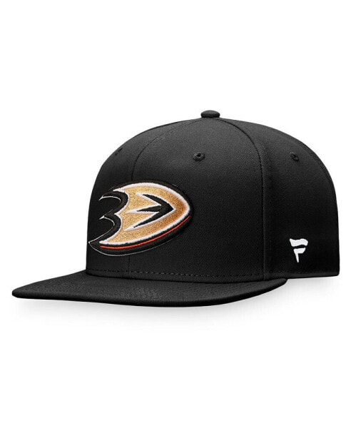 Головной убор для мужчин Fanatics черный Anaheim Ducks Core Primary Logo.