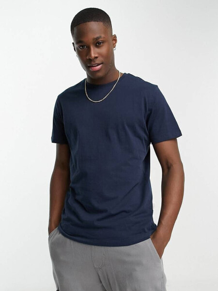 Selected Homme cotton t-shirt in navy 