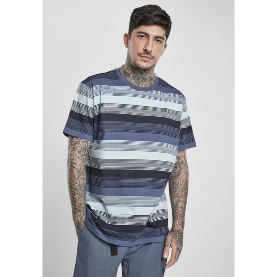 Футболка мужская URBAN CLASSICS T-Shirt полосатая рассветного цвета Yarn Dyed