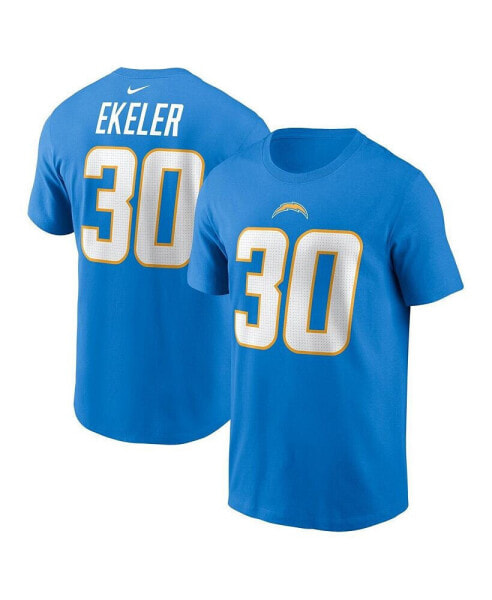 Men's Austin Ekeler Powder Blue Los Angeles Chargers Player Name and Number T-shirt