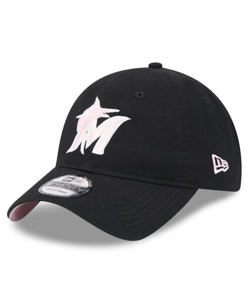 Men's Black Miami Marlins 2024 Mother's Day 9TWENTY Adjustable Hat