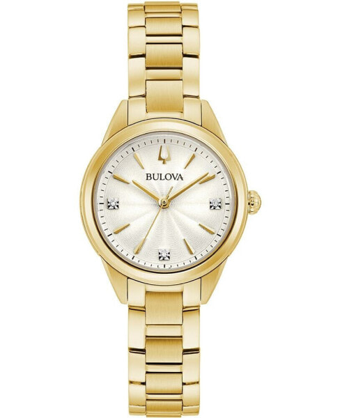 Women's Sutton Diamond-Accent Gold-Tone Stainless Steel Bracelet Watch 28mm