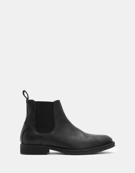 AllSaints creed leather boots in black