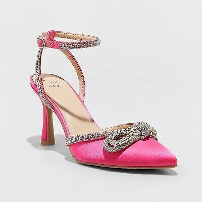 Women's Carmin Bow Pumps - A New Day Pink 11