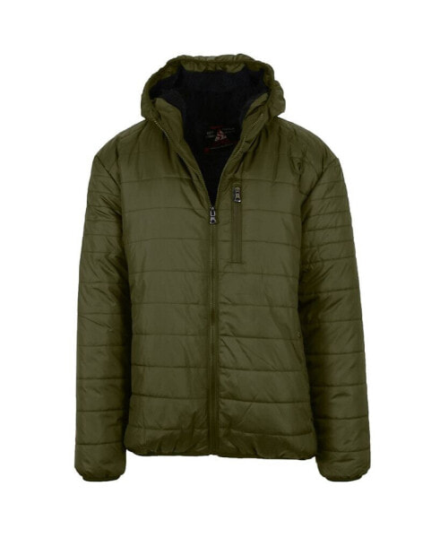 Men's Sherpa Lined Hooded Puffer Jacket