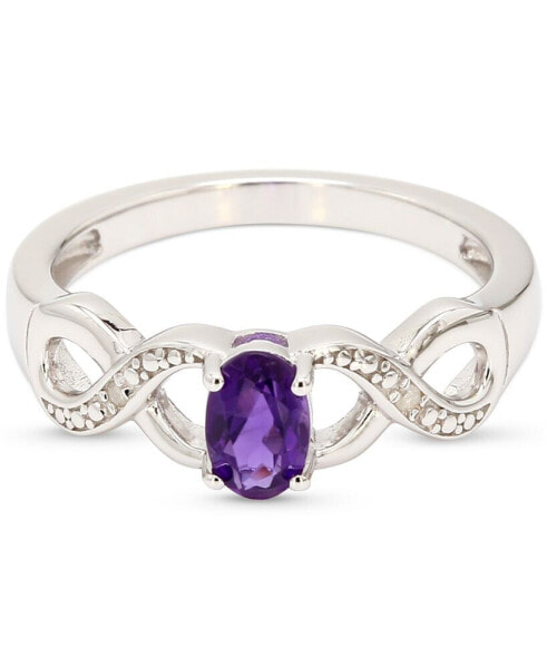 Amethyst (1/2 ct. t.w.) & Diamond Accent Twist Ring in Sterling Silver