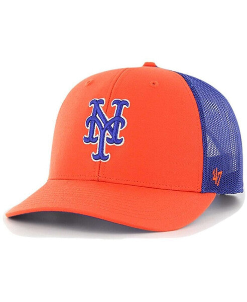 Men's Orange New York Mets Secondary Trucker Snapback Hat