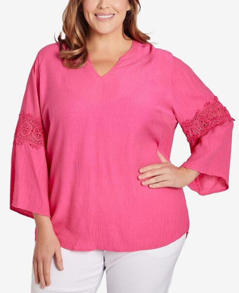 Plus Size Lace-Embellished Top