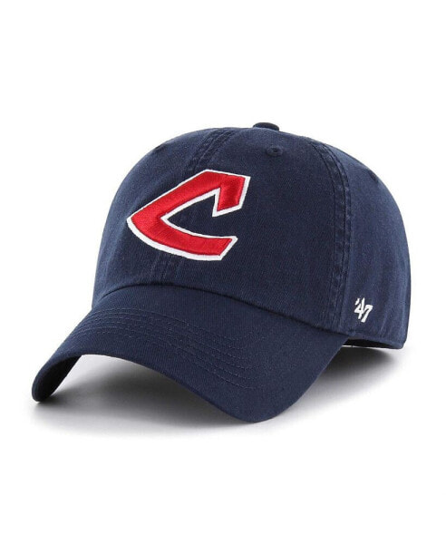 Men's Navy Cleveland Indians Cooperstown Collection Franchise Fitted Hat