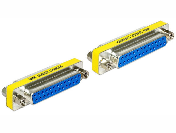 Delock 65483 - Sub-D 25 - Sub-D 25 - Blue - Silver - Yellow