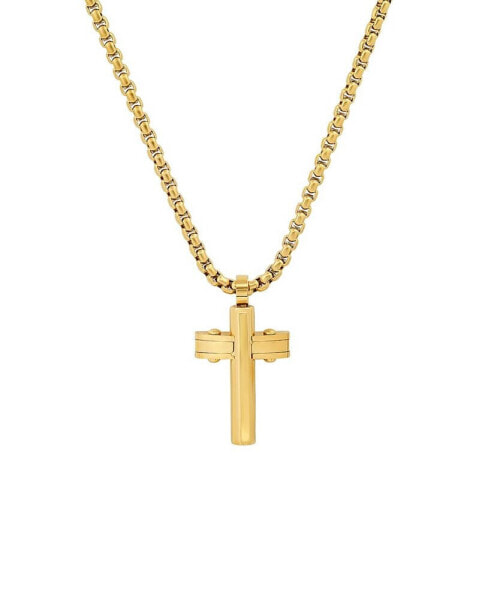 Men's 18k Gold Plated Stainless Steel Cross Pendant