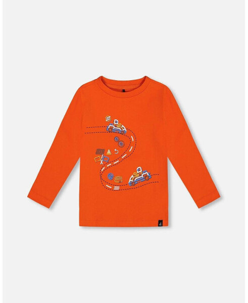 Baby Boys Baby T-Shirt With Print Tangerine