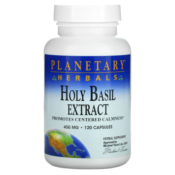 Травяные капсулы Planetary Herbals Holy Basil Extract, 450 мг, 120 шт