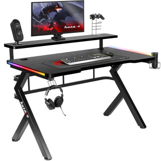 Письменный стол игровой Huzaro HZ-Hero 5.0 RGB Чёрный Сталь Углеволокно 116 x 69,5 x 59 см