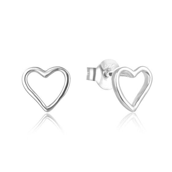 Silver minimalist heart earrings AGUP2691