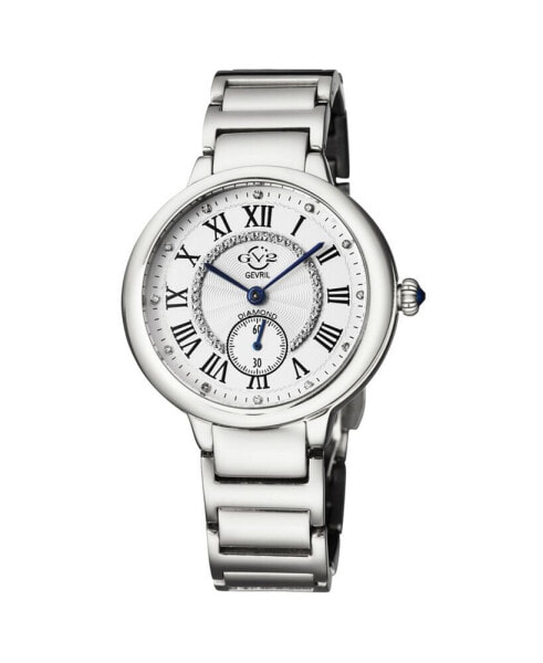 GV2 Women's Rome Silver-Tone Stainless Steel Swiss Quartz Bracelet Watch 36 mm