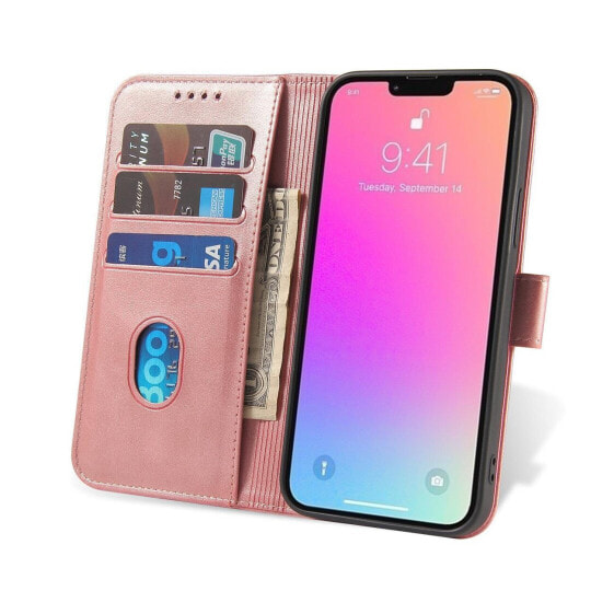 Pokrowiec etui z klapką i portfelem do Xiaomi Redmi Note 12 Magnet Case różowe