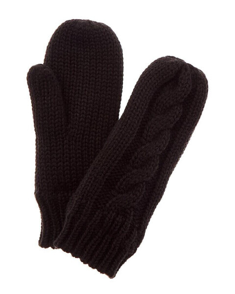 Hat Attack Cable Knit Lined Mittens Women's Black