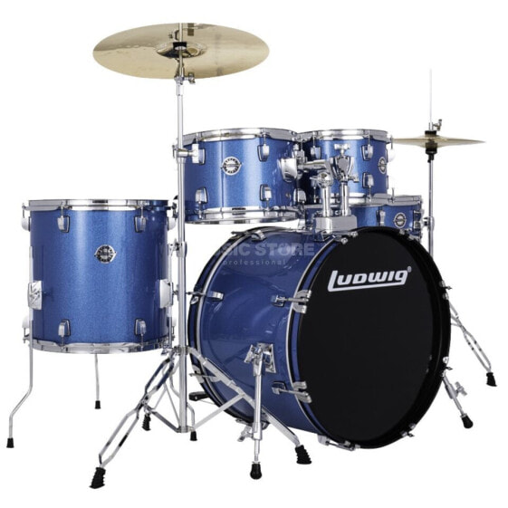 Ludwig Accent Fuse 5PC Drum Set Blue Sparkle