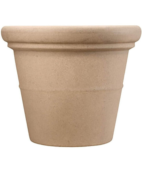 HC CompaniesTerrazzo Round Plastic Planter Pot Sandstone Color 17 Inch