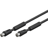 Wentronic Antenna Cable with Ferrite (80 dB) - Double Shielded - 1.5 m - Coaxial - Coaxial - Black