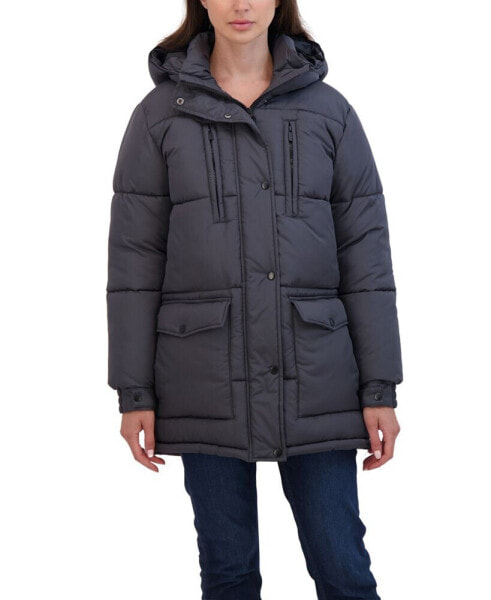 Juniors' Juniors' Hooded 3/4 Puffer Coat