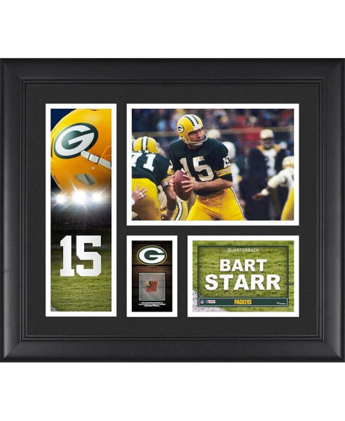 Bart Starr Green Bay Packers Framed 15'' x 17'' Player Collage with a Piece of Game-Used Football