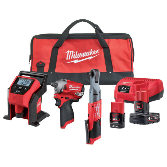 Milwaukee Werkzeug-Set M12FPP3AM-422B mit 2x Akku und Lader in Tasche