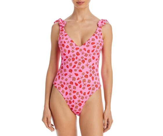 Aqua Swim Printed One Piece Swimsuit Pink Size Small