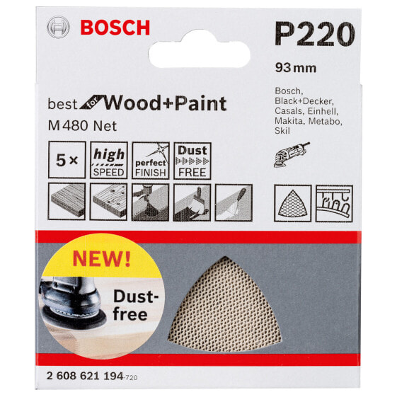 Schleifblatt M480 Net, Best for Wood and Paint, 93 mm, 220, 5er-Pack