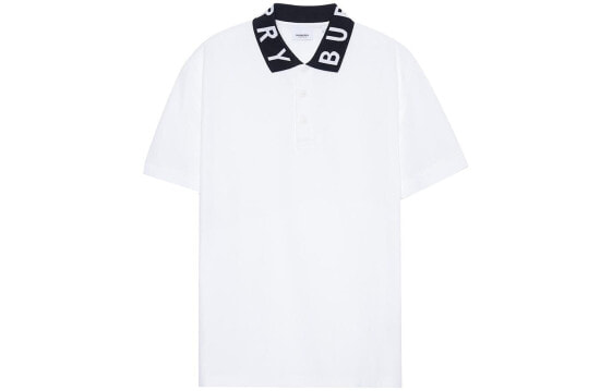 Burberry 大Logo衣领短袖Polo衫 男款 白色 / Поло Burberry LogoPolo 80135021
