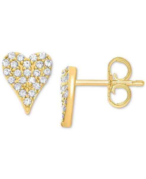 Diamond Heart Stud Earrings (1/10 ct. t.w.) in 10k White, Yellow or Rose Gold