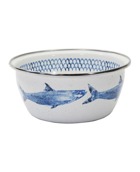 Fish Camp Enamelware Salad Bowls, Set of 4