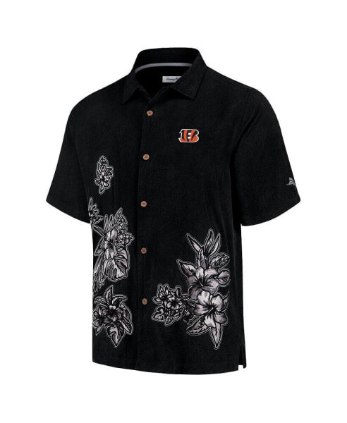 Men's Black Cincinnati Bengals Hibiscus Camp Button-Up Shirt