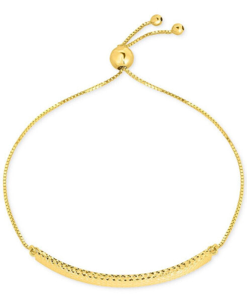 Textured Bar Bolo Bracelet in 10k Gold